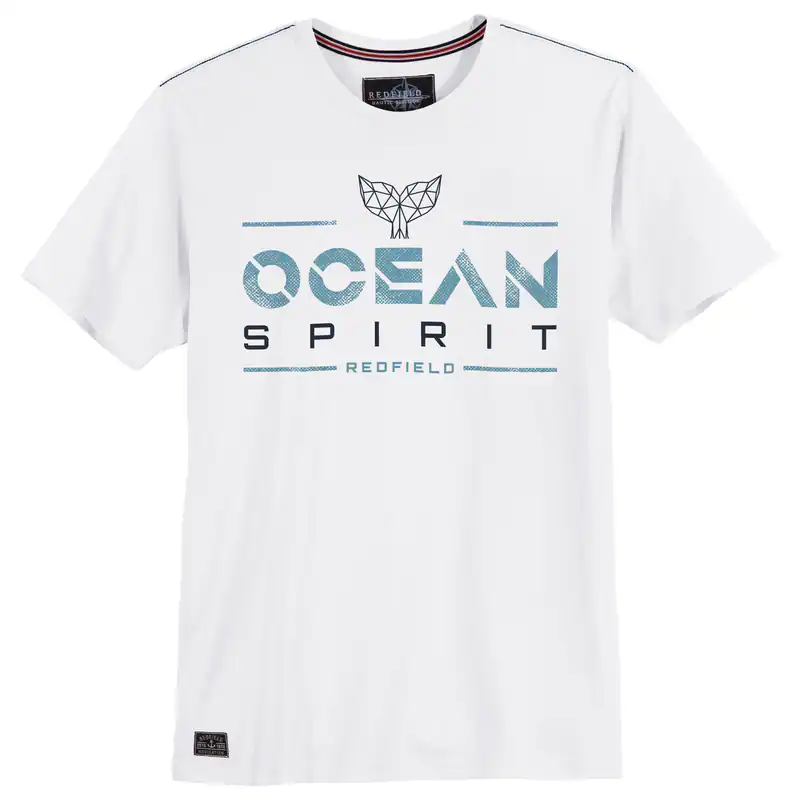 Redfield T-Shirt Übergröße weiß Print Ocean Spirit