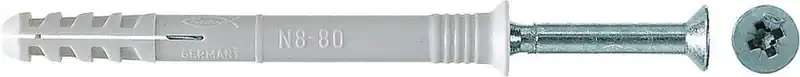 Fischer Nageldübel N-S mit Senkkopf, vormontierte Nagelschraube, Schlagdübel
