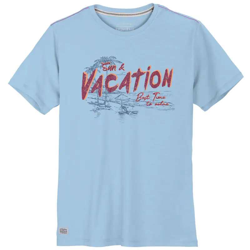 Redfield Übergröße T-Shirt Vacation hellblau