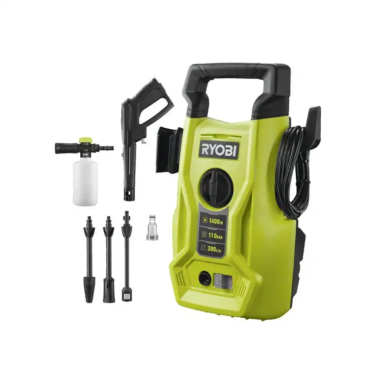 RYOBI Elektro-Hochdruckreiniger 110 bar Druck 1400W Schlauch RY110PWA Kaltwasser