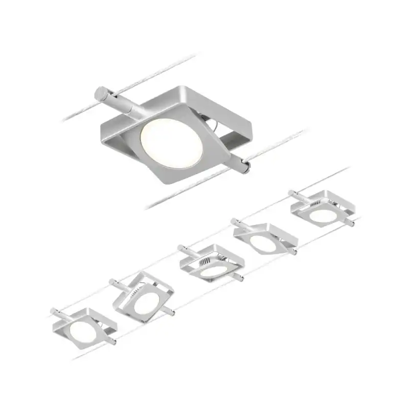 Paulmann Seilsystem MacLED, 5x4,5W, Warmweiß (3000K), 450lm, DC, 60VA, 5 Spots