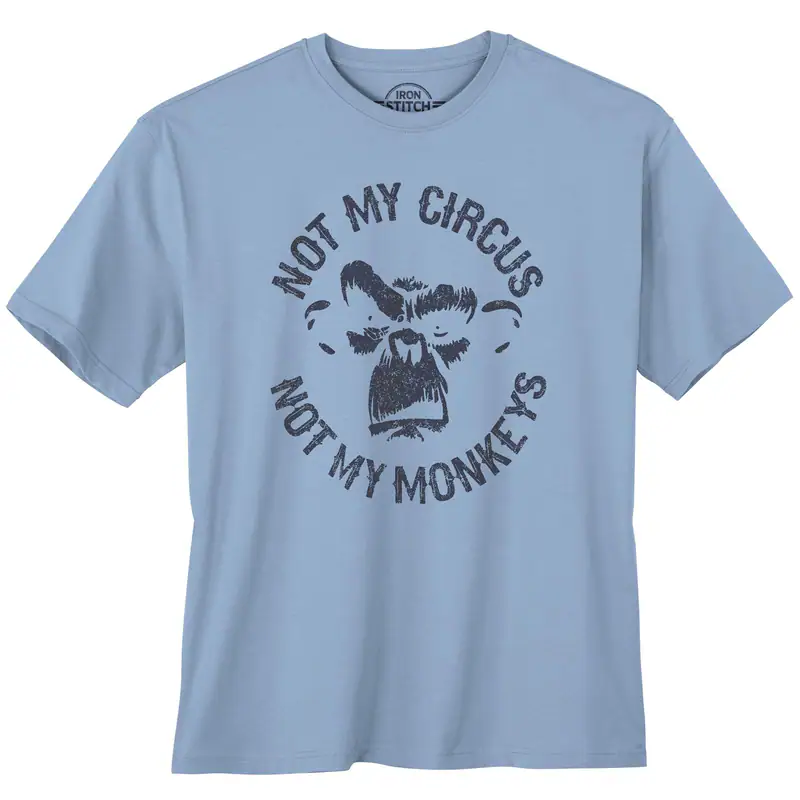 Iron Stitch XXL T-Shirt Not my Circus hellblau 3XL 4XL 5XL 6XL 7XL 8XL 10XL NEU