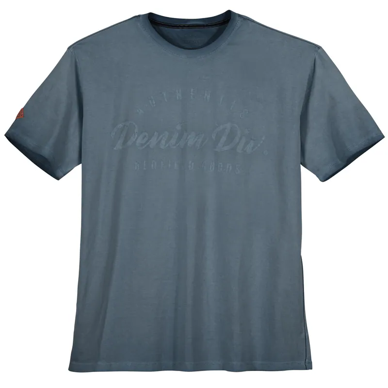 Redfield Used Look XXL T-Shirt dunkelblau bedruckt