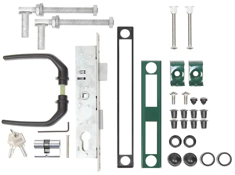 Alberts Zubehör-Set Wellengitter-Tore bis 1500mm Höhe grün Türklinke Schloss