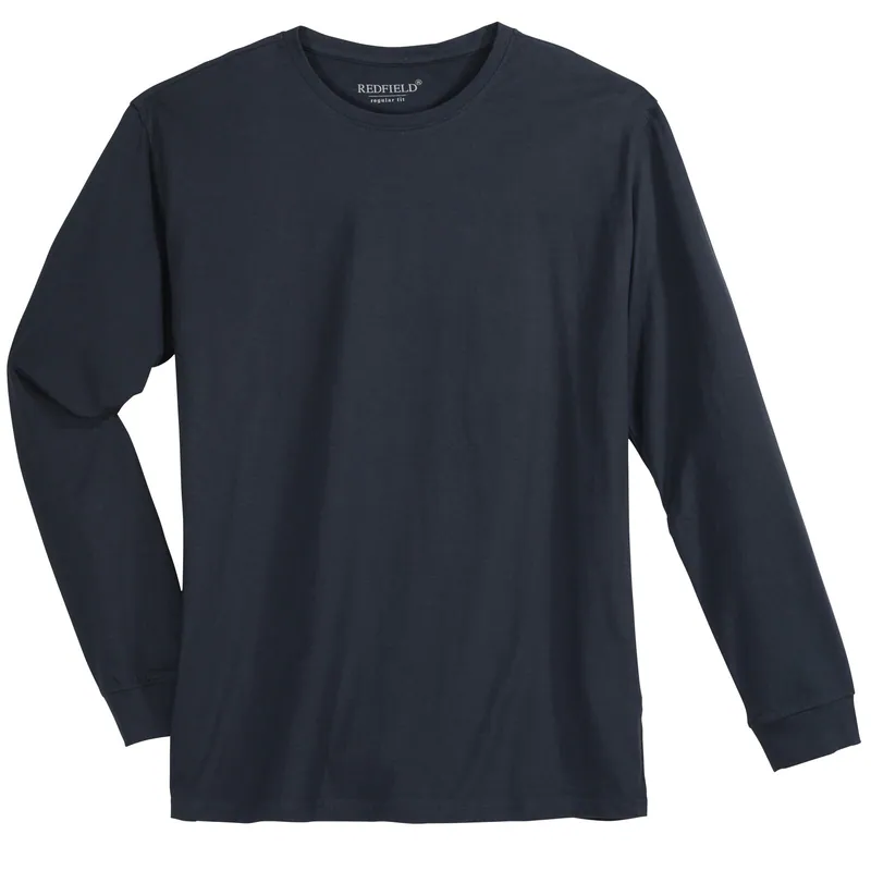 Redfield Langarmshirt Übergröße dunkelblau 3XL 4XL 5XL 6XL 7XL 8XL 10XL NEU