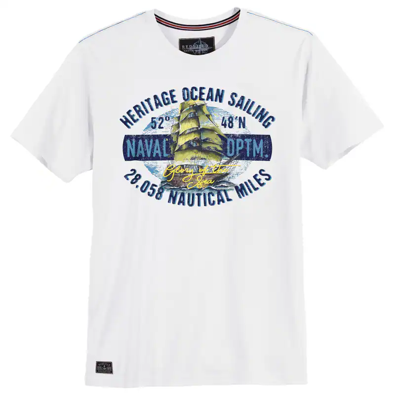 Redfield T-Shirt XXL Print Naval DPTM weiß