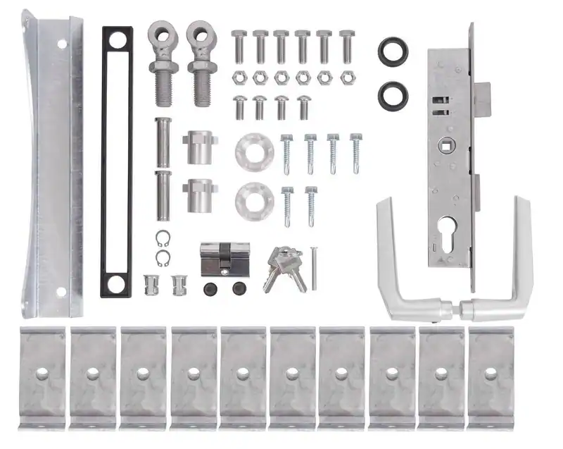 Zubehör-Set für Einzeltor Flexo 1400-2000 mm Höhe Gartentor Stahl Zubehörset