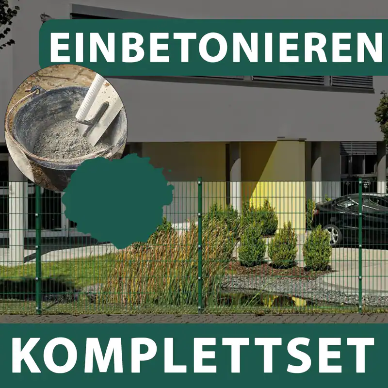 Doppelstabmattenzaun Zaunset inkl. Pfosten Doppel-Stab Gitter Matten Komplettset