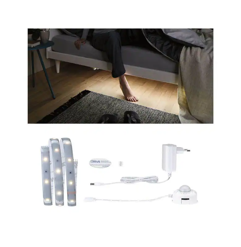 Paulmann MaxLED 250 Night Comfort Set für Einzelbett 1 m 4W 2700 K selbstklebend