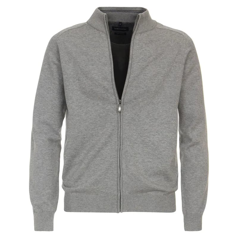 XXL CasaModa Strickjacke Stehkragen hellgrau