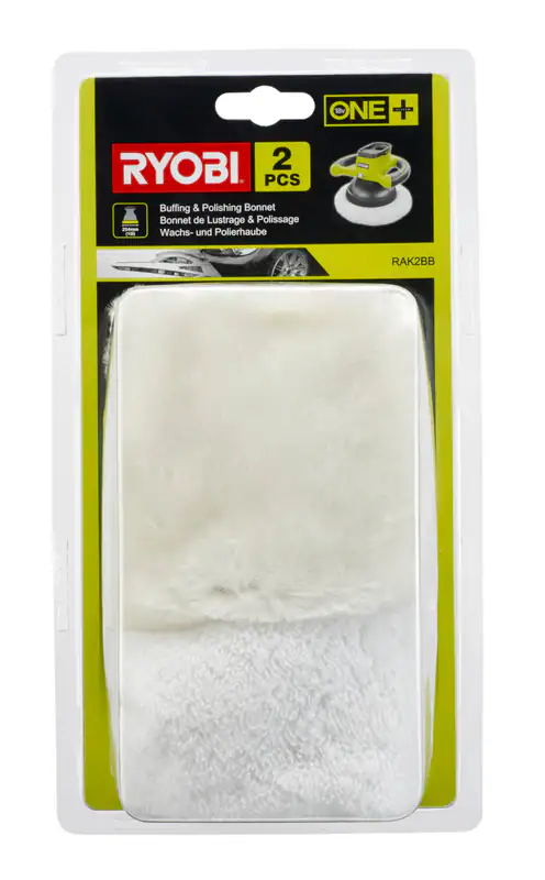 Ryobi Wachs- & Polierhauben Set RAK2BB Polierpad für Akku-Polierer R18B-0 Auto