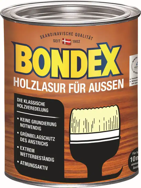 Bondex Holzlasur für Außen, 0,75l für 9,75 m², 14 Farben, witterungsbeständig