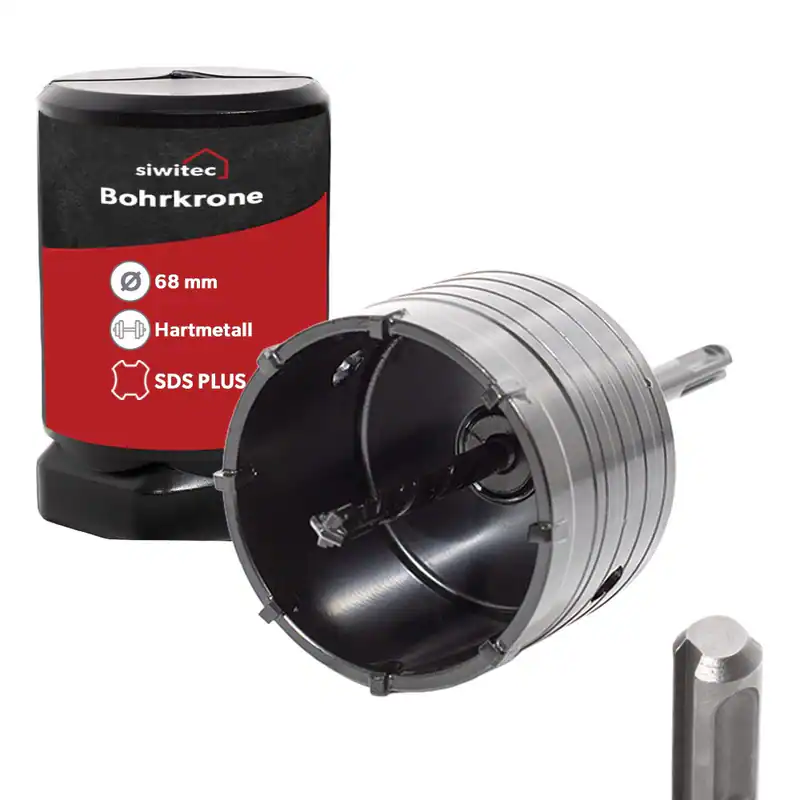 Bohrkrone SDS Plus Ø 68 oder 82mm für Bohrhammer Lochsäge Hartmetall Dosensenker