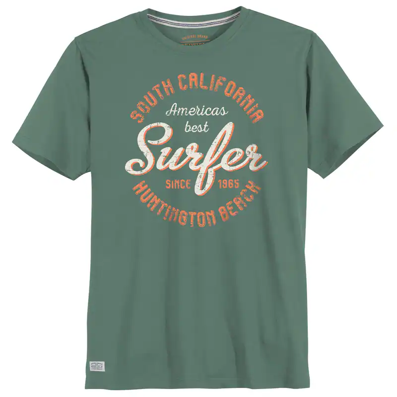 Redfield Übergröße T-Shirt salbeigrün Print Surfer