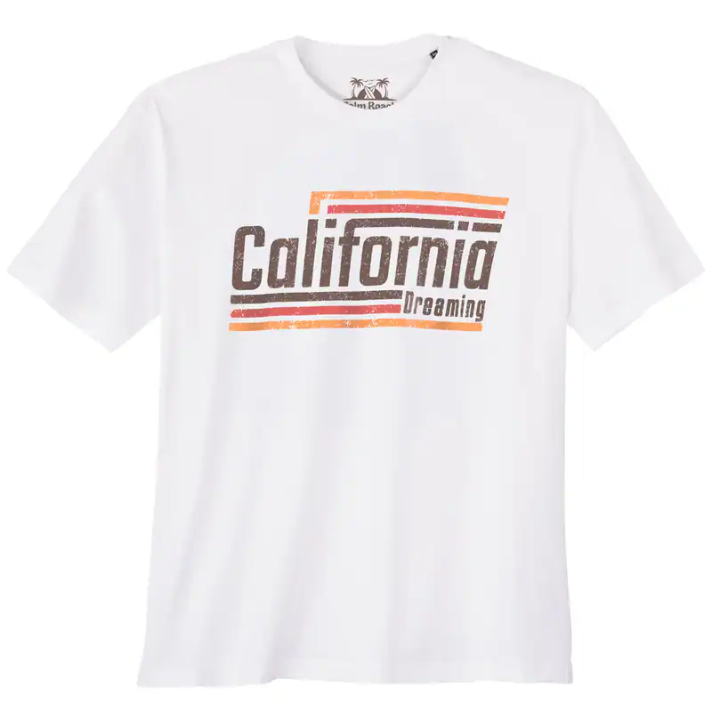 Calm Beach Übergrößen T-Shirt weiß California Dream 3XL 4XL 5XL 6XL 7XL 8XL 10XL