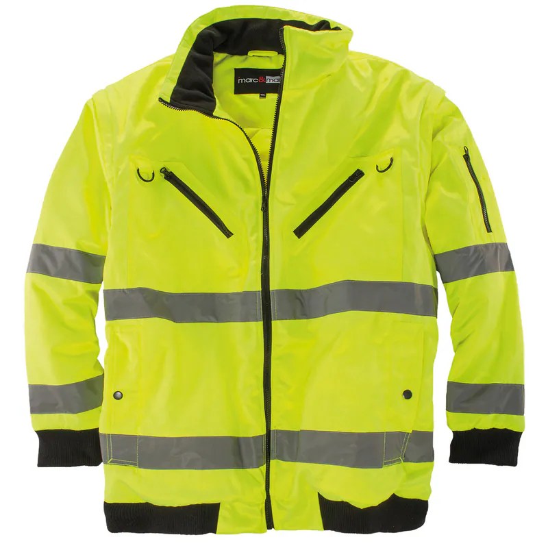 Gefütterte Warnschutzjacke/Weste gelb Übergrößen 3XL 4XL 5L 6XL 7XL 8XL 10XL NEU
