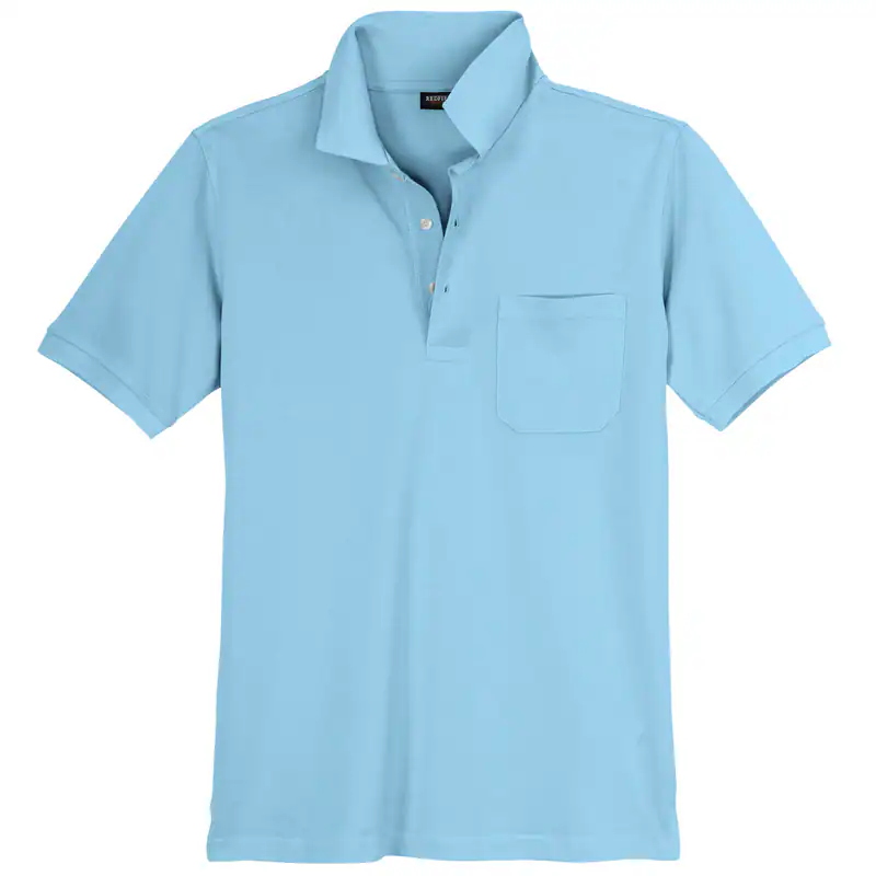 Redfield Poloshirt Kurzarm hellblau 3XL-10XL 100% Baumwoll-Piqué bequem weich