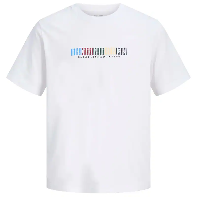 Jack&Jones Übergröße weiß T-Shirt JORNANTUCKET Print
