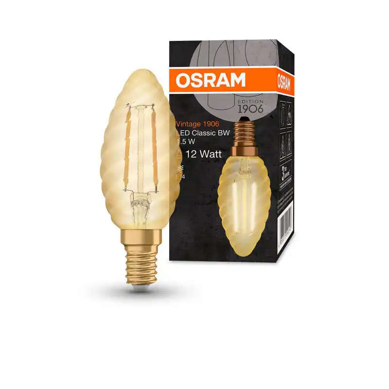 Osram Vintage 1906 LED, 1,5 W = 12 W, 120 lm, E14, 300 °, 2400 K