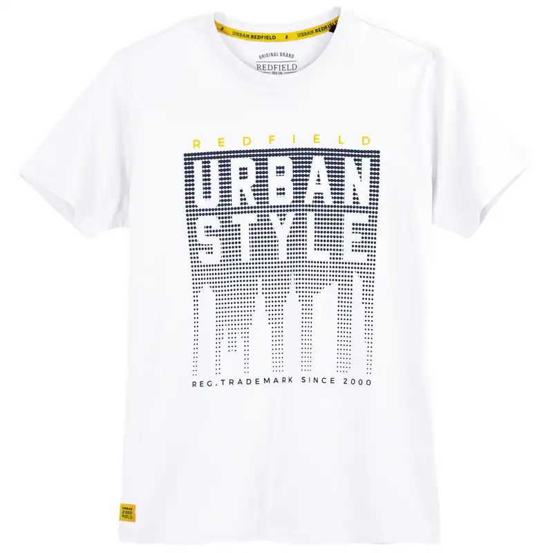 Redfield T-Shirt Übergröße weiß Print Urban Style