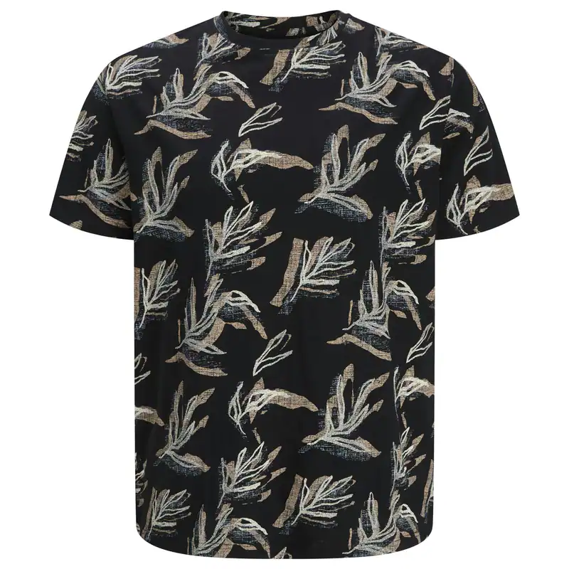 Jack&Jones Übergrößen T-Shirt schwarz-beige-blau