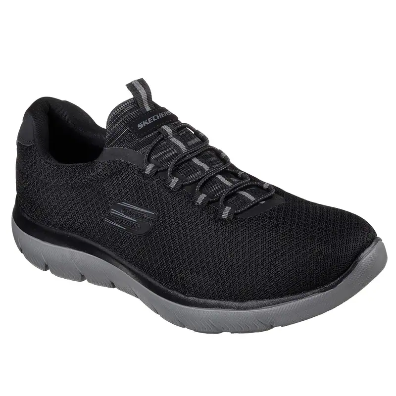 Skechers XXL Slip-On Sneaker Summits schwarz/grau Air Cooled-Sohle atmungsaktiv