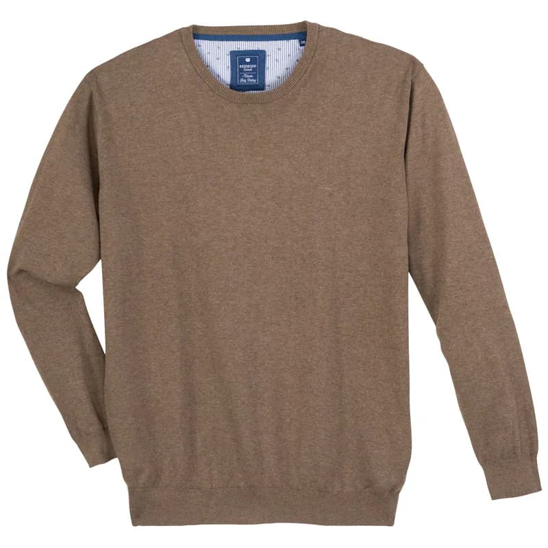 Redmond Feinstrick Pullover Übergröße braun melange