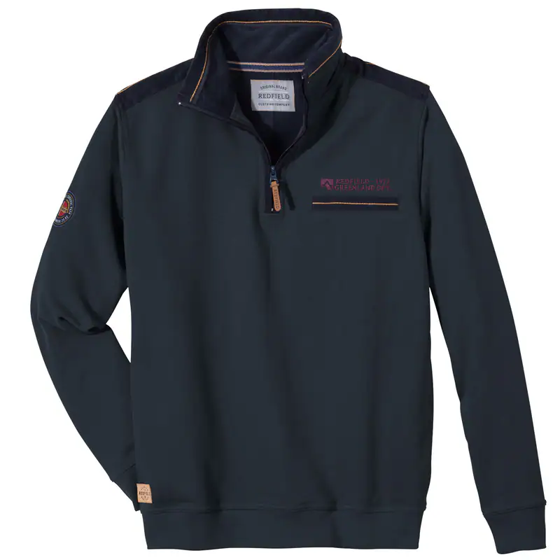 Redfield modisches XXL Troyer-Sweatshirt navy