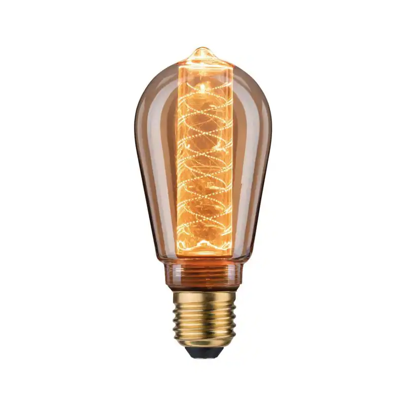 Paulmann LED Vintage-Kolben ST64 Inner Glow, E27, Gold, Spiralmuster, dimmbar, 1
