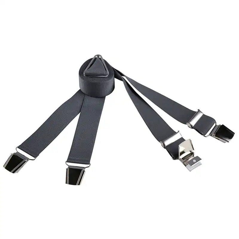 Lindenmann Hosenträger grau / verstärkte Clips 120 cm 130 cm 140 cm 150 cm NEU