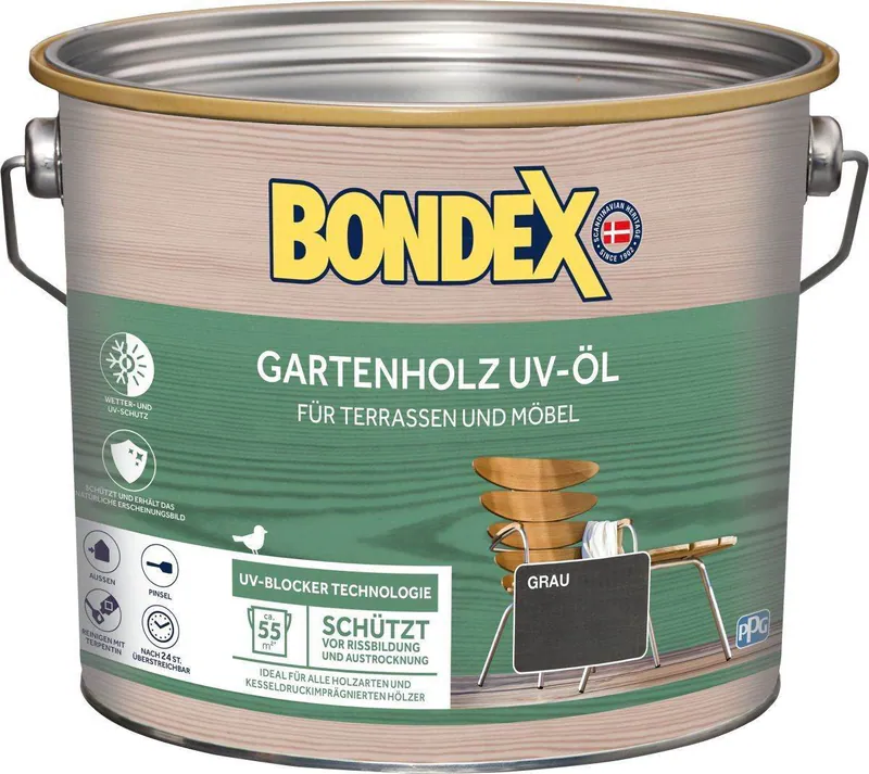 BONDEX UV-Öl grau 2,5 l Hartholzöl Holzöl Terassenöl Holzpflege Holzschutz