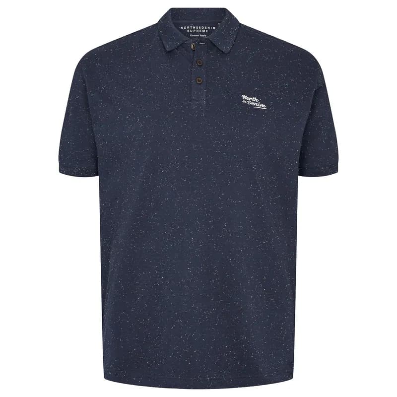 North 56Denim XXL Polo Sprenkel-Optik dunkelblau
