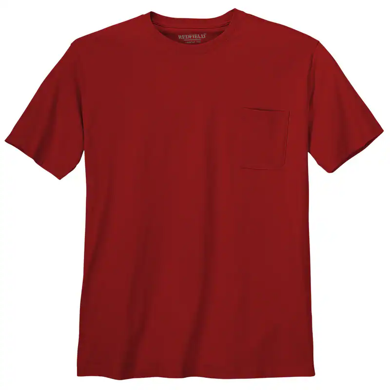 XXL Basic T-Shirt Jerry rot Brusttasche Redfield
