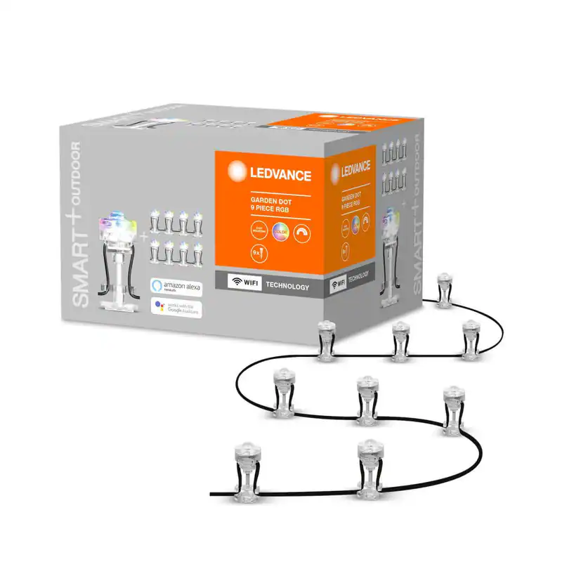 Ledvance 9er-Pack SMART+ WiFi GARDEN Spot Mini, 2,5 W, 380 lm, IP 65, RGB