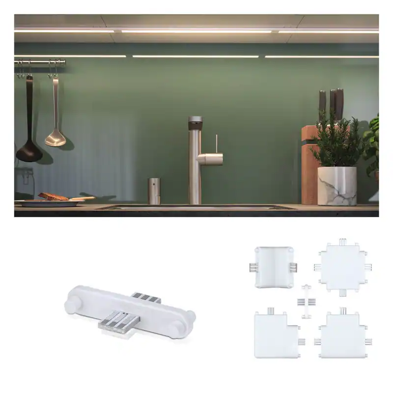 Paulmann Möbelleuchten Clever Connect Linien-Verbinder Border, Weiß matt