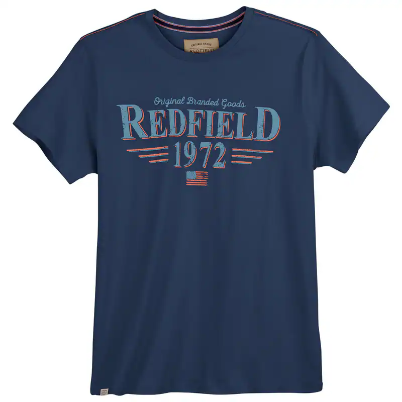 Redfield T-Shirt Übergröße blau cooler Logo-Print