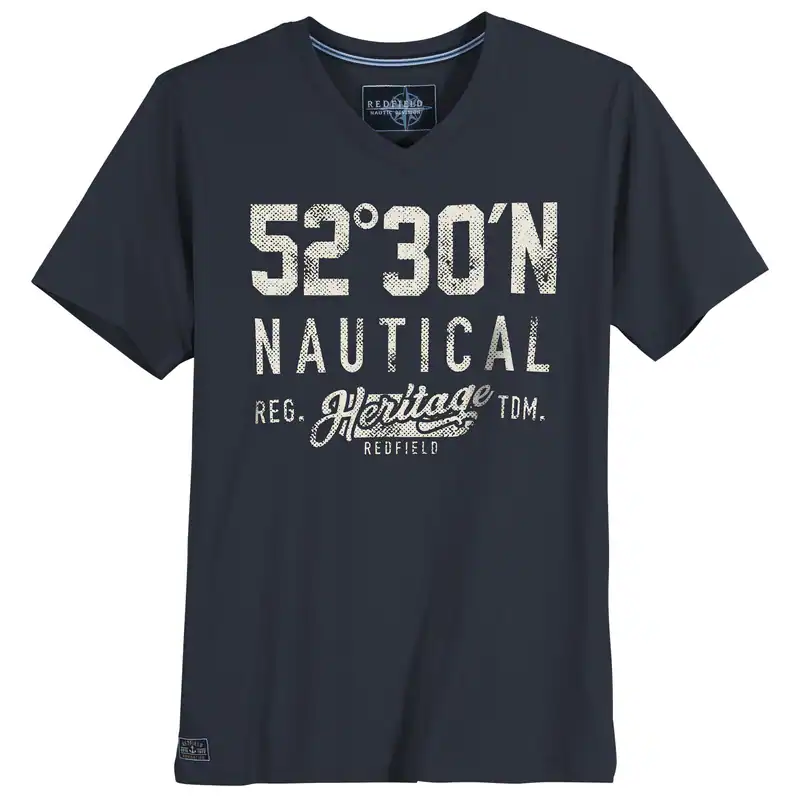 Redfield V-Neck XXL T-Shirt navy 52°30'N