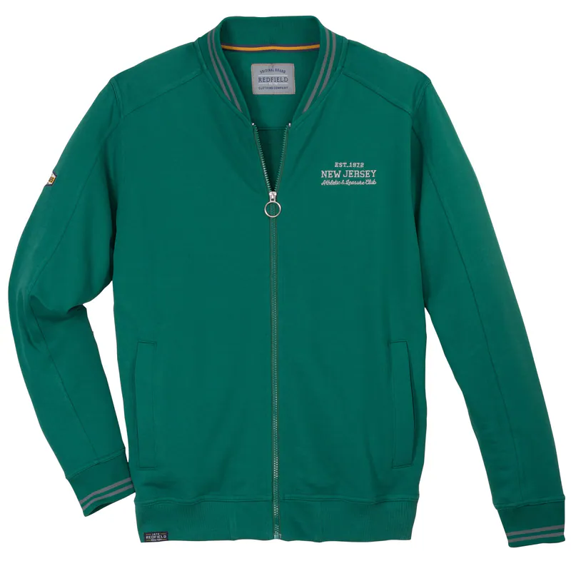 Redfield Übergrößen Sweatjacke College-Style grün