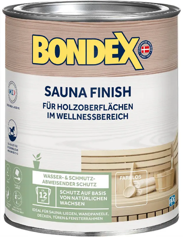 Bondex Sauna Finish farblos 1L | Wasser- und Schmutzabweisend | Mild | Natürlich