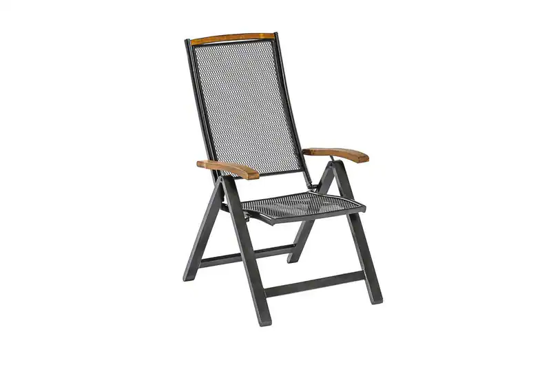Gartenstuhl verstellbar Klappstuhl Aluminium Hochlehner Klappsessel Holz Akazie
