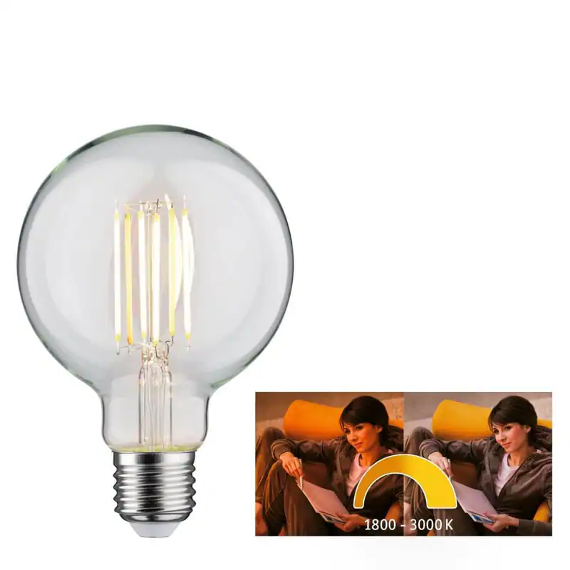Paulmann LED Filament-Globe, 7 W = 60 W, 806 lm, E27, 1800 - 3000 K, dimmbar