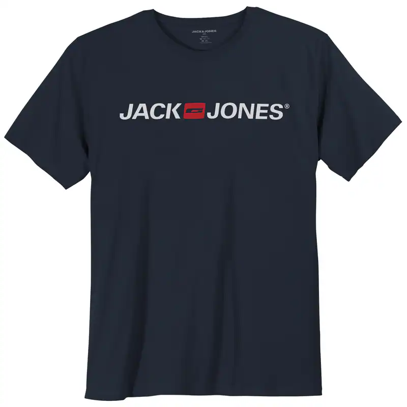 Jack & Jones T-Shirt navy Logodruck Übergröße