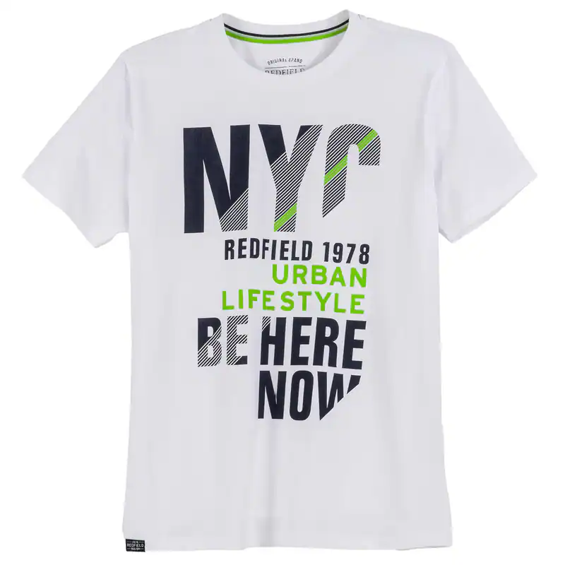 Redfield Übergrößen T-Shirt weiß cooler Schriftprint