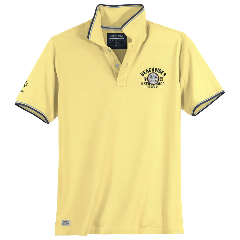 Redfield Poloshirt Übergröße hellgelb Beachvibes