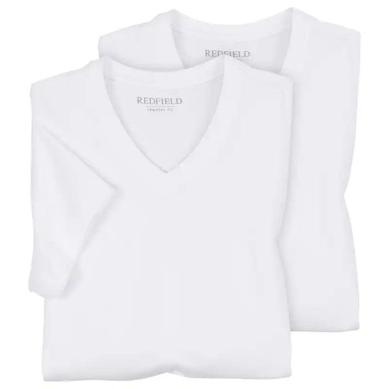 Weißes Doppelpack T-Shirt V-Ausschnitt Redfield XXL