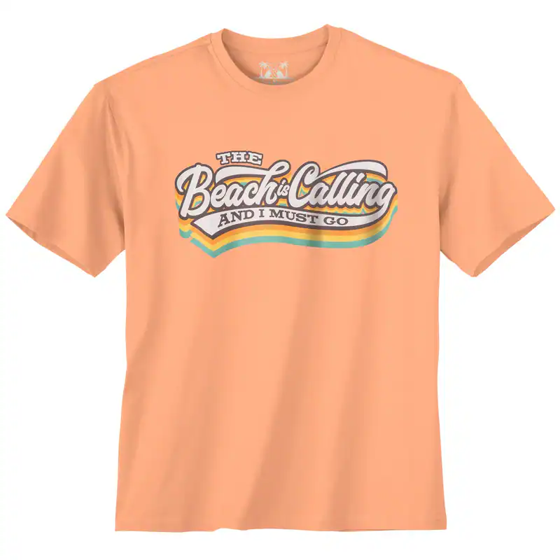 Calm Beach Übergrößen T-Shirt orange Beach Calling 3XL 4XL 5XL 6XL 7XL 8XL 10XL