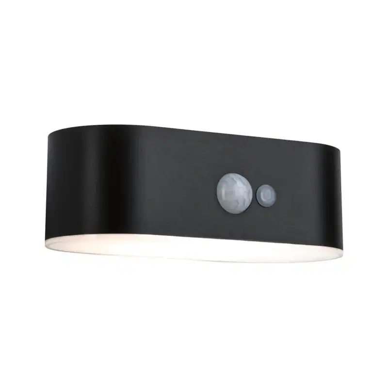 Paulmann Solar LED Außenwandleuchte Adya mit Bewegungsmelder, IP44, Schwarz