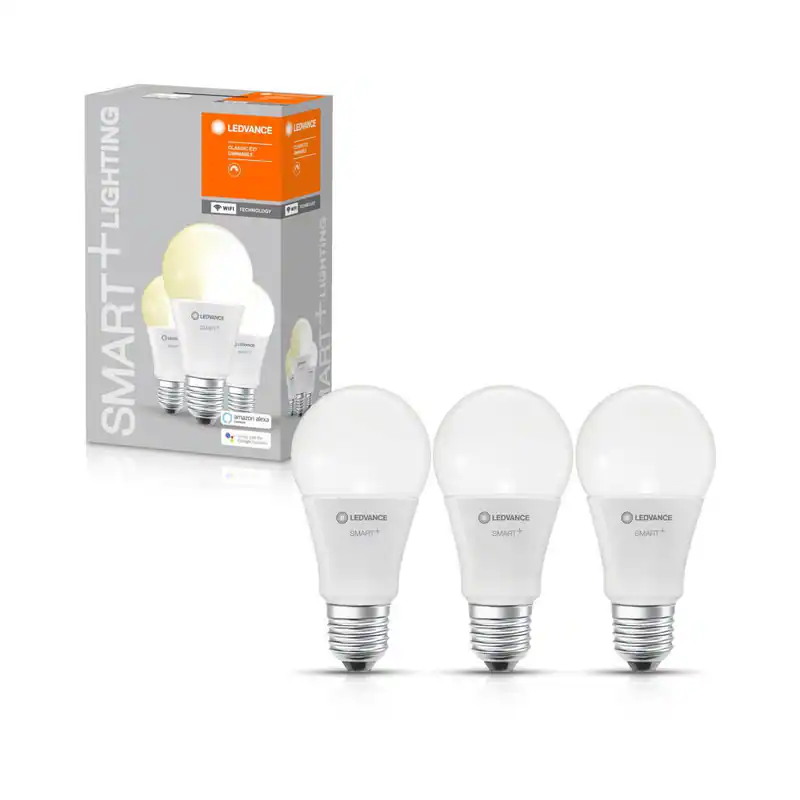 Ledvance 3er Pack SMART+ WiFi LED Classic A75, 9,5W = 75W, 1055 lm, E27 Warmweiß