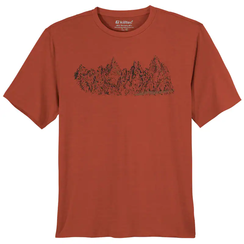 Killtec XXL Print Funktionsshirt LILLEO ziegelrot