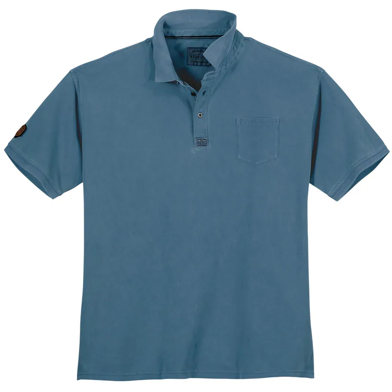 Redfield modisches Übergrößen Poloshirt blau